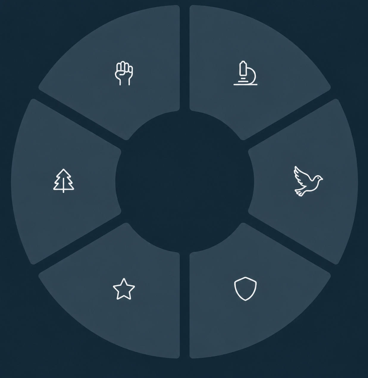 Core values wheel for leadership alignment